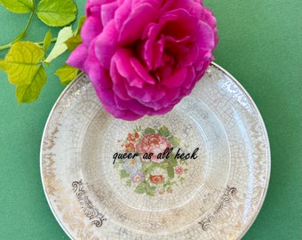 Vintage bowl Made with LOVE (and arsenic) - sassy swear words china plates