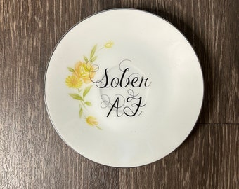 Vintage plate   SOBER AF  sassy swear words china plates