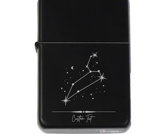 Leo Custom Engraved Lighter | Personalized Astrology Lighter | Zodiac Laser Engraved Lighter