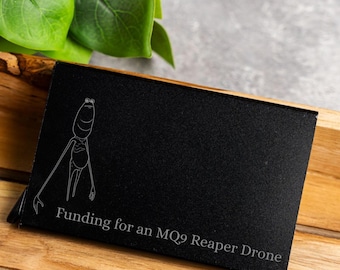Marcus the Worm Wallet | Etched Aluminum Card Holder | Funny VR Gamer Gift | Slim Metal Wallet for Cards & Cash | Funny Stocking Stuffer