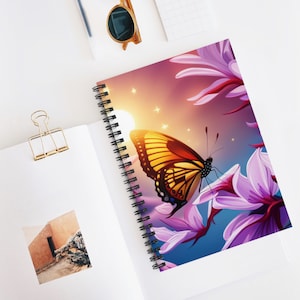 Butterfly Spiral Notebook - Ruled Line
