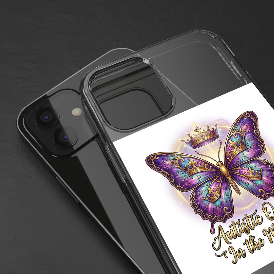 Purple Butterfly Crown Autistic Queen Clear Case | Phone Case With ...