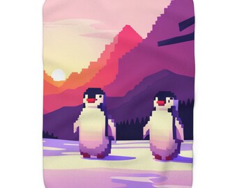 penguin Sherpa Fleece Blanket penguin blanket