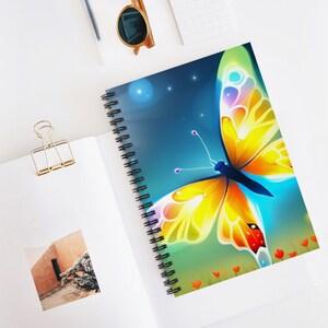 Butterfly Spiral Notebook - Ruled Line