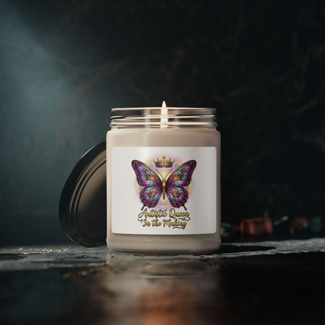 Autistic Queen Butterfly Crown Design Candle | Scented Soy Candle, 9oz ...