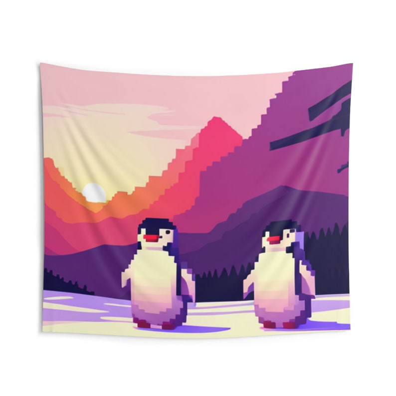 Indoor Wall Tapestries Penguin Tapestry Etsy