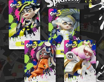 ALL 27 pcs Splatoon 3 PVC Amiibo Cards Large/MINI size Octoling Octopus For Switch1/2