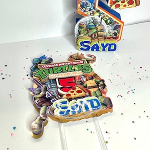 Ninja Turtles Cake Topper - party decor ninja turtle, Ninja Turtles Cake Topper/Personalized Turtle/TMNT Cake Topper/