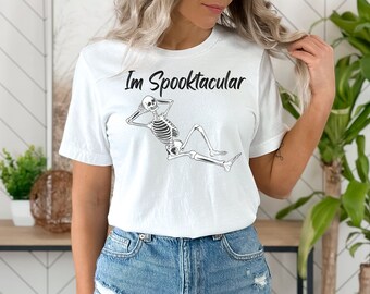Halloween shirt, skelet Halloween shirt, skelet shirt, spooktaculaire shirt, val shirt, griezelige seizoen shirt, grappig shirt, trendy tees