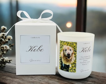 Personalised Pet Memorial Candle, Photo Keepsake, Remembrance Gift