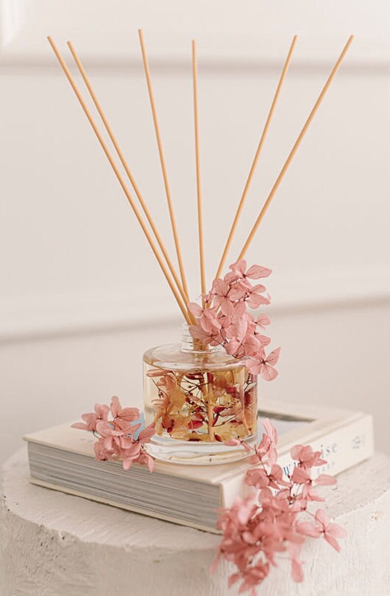 Hydrangea Diffuser Mini Personalised Hydrangea Reed Diffuser, Preserved Floral Gift (200ML ...
