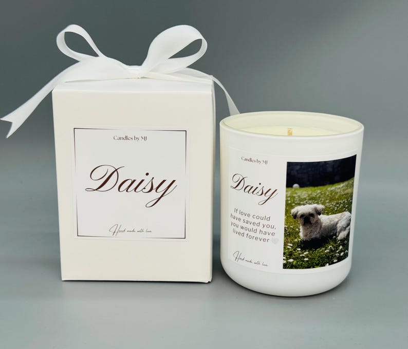 Personalised Pet Memorial Candle, Photo Keepsake, Remembrance Gift image 8