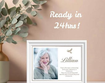 Custom Sympathy Digital Print – Sympathy Printable Wall Art – In Loving Memory Gift – Photo Tribute
