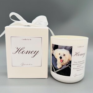 Personalised Pet Memorial Candle, Photo Keepsake, Remembrance Gift image 3