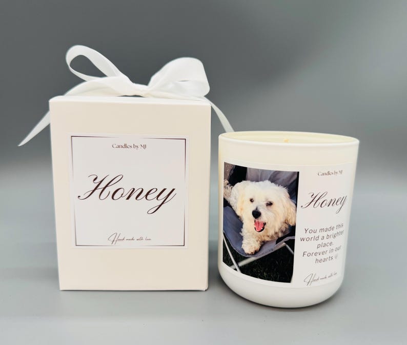 Personalised Pet Memorial Candle, Photo Keepsake, Remembrance Gift image 3