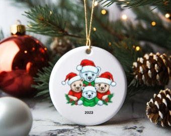 Bear Christmas Ornament 2023, Gift Ornament, Bear lover, animal lover, gift for family