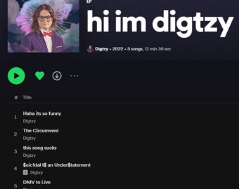 hi im digtzy full ep album by Digtzy - 5 tracks - Independent Autistic Musician EP Release