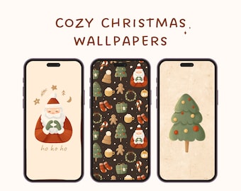 Fonds d'écran de Noël douillets pour téléphone | Écran de verrouillage esthétique de Noël