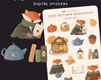 Digital Stickers Set Cozy Day Cat Cafe | Goodnotes Stickers ...