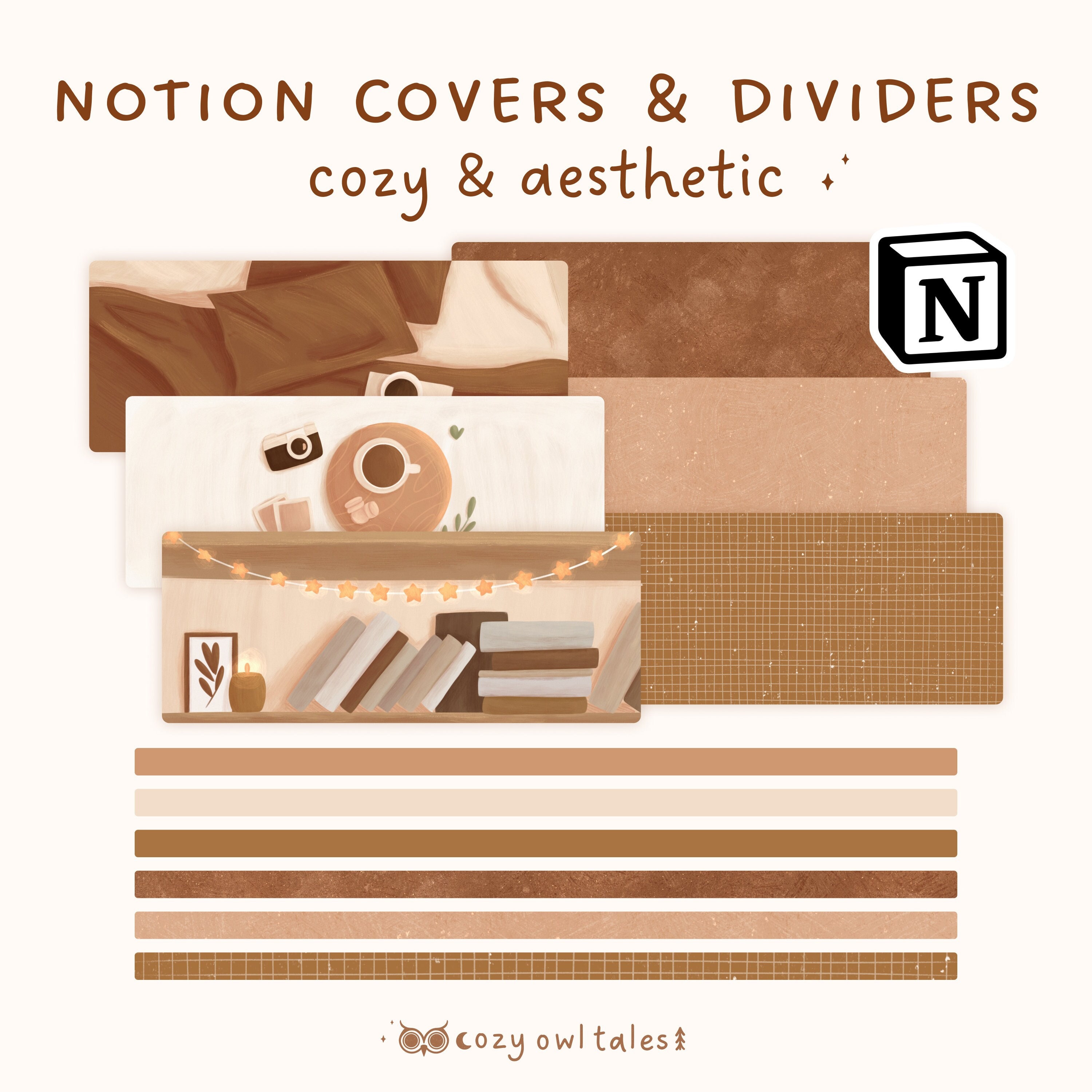 Notion Covers for Notion Templates Hand-drawn Beige Notion Covers and ...