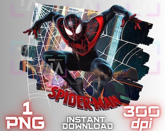 Spiderverse Png Cricut Sticker T Shirt Sublimation Wall paper Transparent Image Printable digital file instant download image miles morales