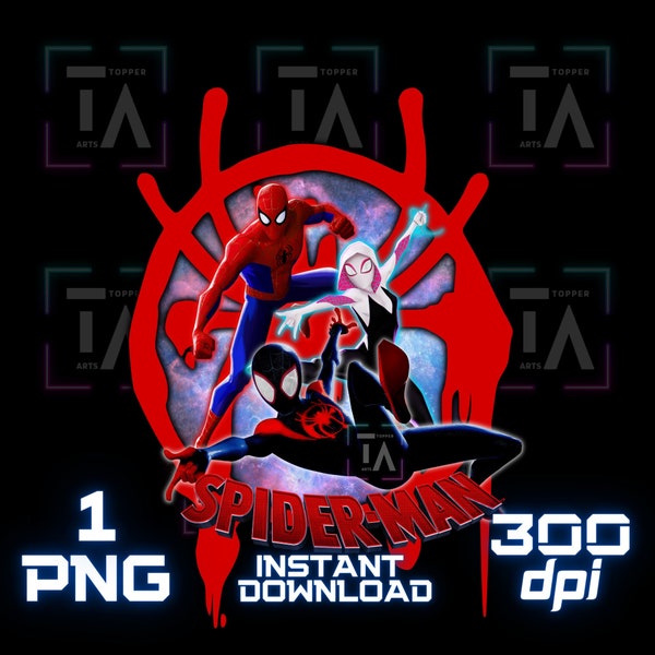 Spider verse Png, Transparent Image, Printable Spiderman, digital file, instant download, spiderman image, spiderverse movie, miles morales