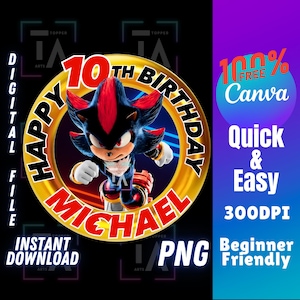 Shadow The Hedgehog PNG, Sonic 3 Movie, Cricut, Printable Sticker, Cake Topper, Tee Shirt, Transparent Image, digital file, instant download