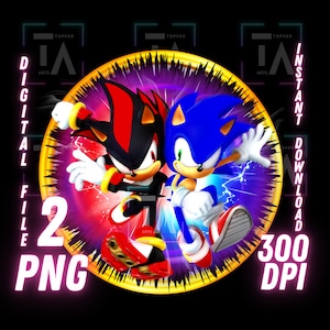 Shadow and Sonic PNG Shadow vs Sonic T Shirt Sublimation Digital File Sonic vs Shadow Digital Art Shadow vs Sonic Transparent Image File