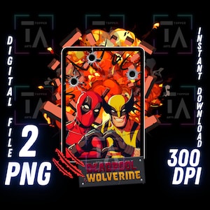Deadpool and Wolverine  Png Cricut Sticker T Shirt Sublimation Wall paper Transparent Image Printable digital file instant download image