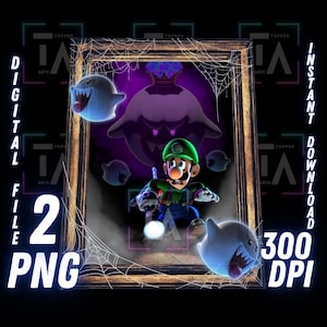 Luigi PNG Luigi Mansion clipart Luigi Png Tumbler wrap Obraz Król Boo Wydrukuj Luigi koszulka Cyfrowa sztuka Mario, natychmiastowe pobieranie, dekoracje