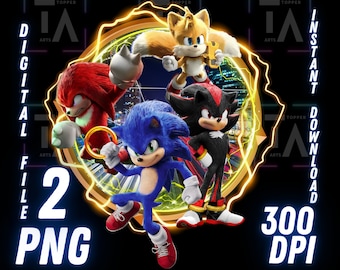 Sonic The Hedgehog PNG, High Quality, Cricut, Printable Sticker, Cake Topper, Tee Shirt, Transparent Image, digital file, instant download