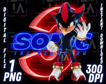 Shadow the Hedgehog Printable PNG Room Decoration For Boys Wall Art (Digital File)