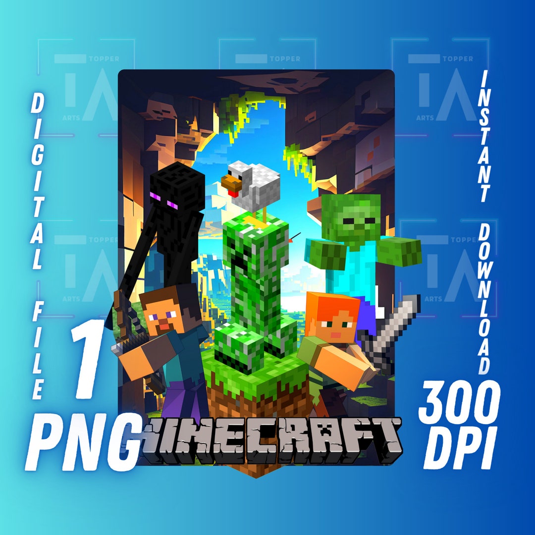 T-Shirt Minecraft Garçon - Creeper Et Steve - 100% Coton - License Officielle