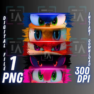 Sonic 3 Movie PNG | Sonic the Hedgehog PNG Clipart | Digital Download for Birthday Shirts, Cricut, Sublimation & Crafts, Wall Art, Sticker