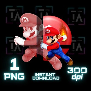 Super Mario PNG Super Smash Bros PNG, Smash Clipart, Przezroczysty obraz, Do druku, Plik cyfrowy, Natychmiastowe pobieranie obrazu, Super Mario bro