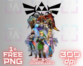 Legend of Zelda PNG Clipart: Cake Topper, T-Shirt Design (Digital Download)