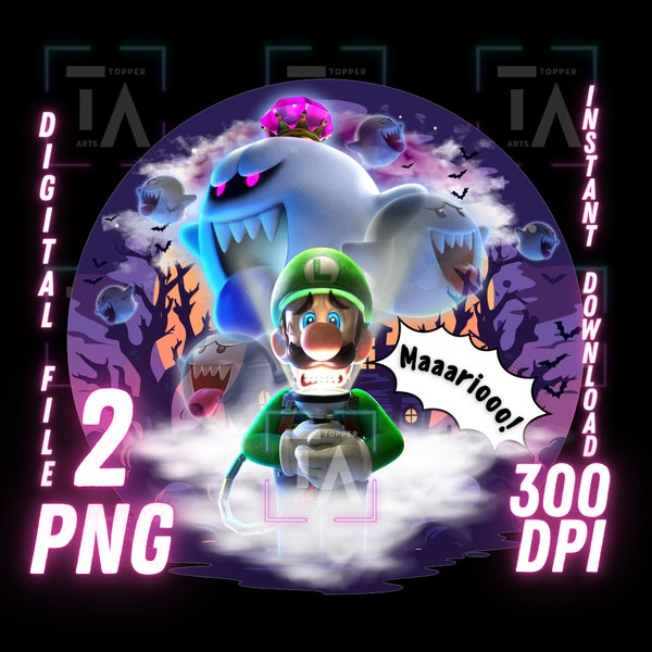 Luigi PNG Luigi Mansion clipart Luigi Png Tumbler wrap Image King Boo Printable Luigi shirt Digital Mario Art, Instant Download, Decorations