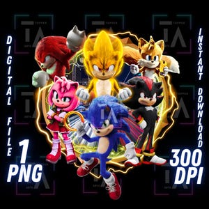Sonic the Hedgehog PNG Download digitale di Sonic Cricut Design a sublimazione di Sonic Maglietta stampabile di Sonic Arte murale di Sonic Clipart di Sonic