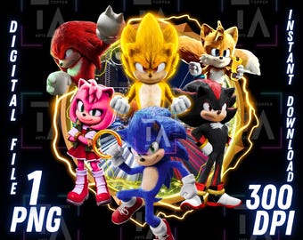 Sonic the Hedgehog PNG, Cricut & Sublimation Design (Digital Download)