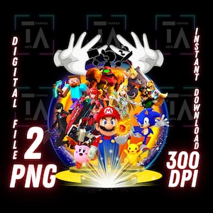 Smash Bros PNG Super Smash Bros Clipart Videospiel PNG Druckbare Smash Bros Art Sublimationsdesign Smash Bros Sofortiger digitaler Download