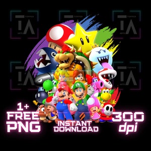 Super Mario Bros Movie PNG: Collage Clip Art (Instant Download)