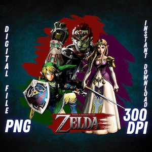 Legende von Zelda PNG Zelda Twilight Princess Digitaler Download Zelda T-Shirt Sublimation Zelda Link PNG Cricut Zelda Wall Art Clipart Zelda