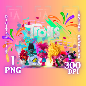 Trolls Movie PNG, trolls shirt png, Queen Poppy Png, Transparent Image, trolls png, digital file, instant download, Trolls Band together