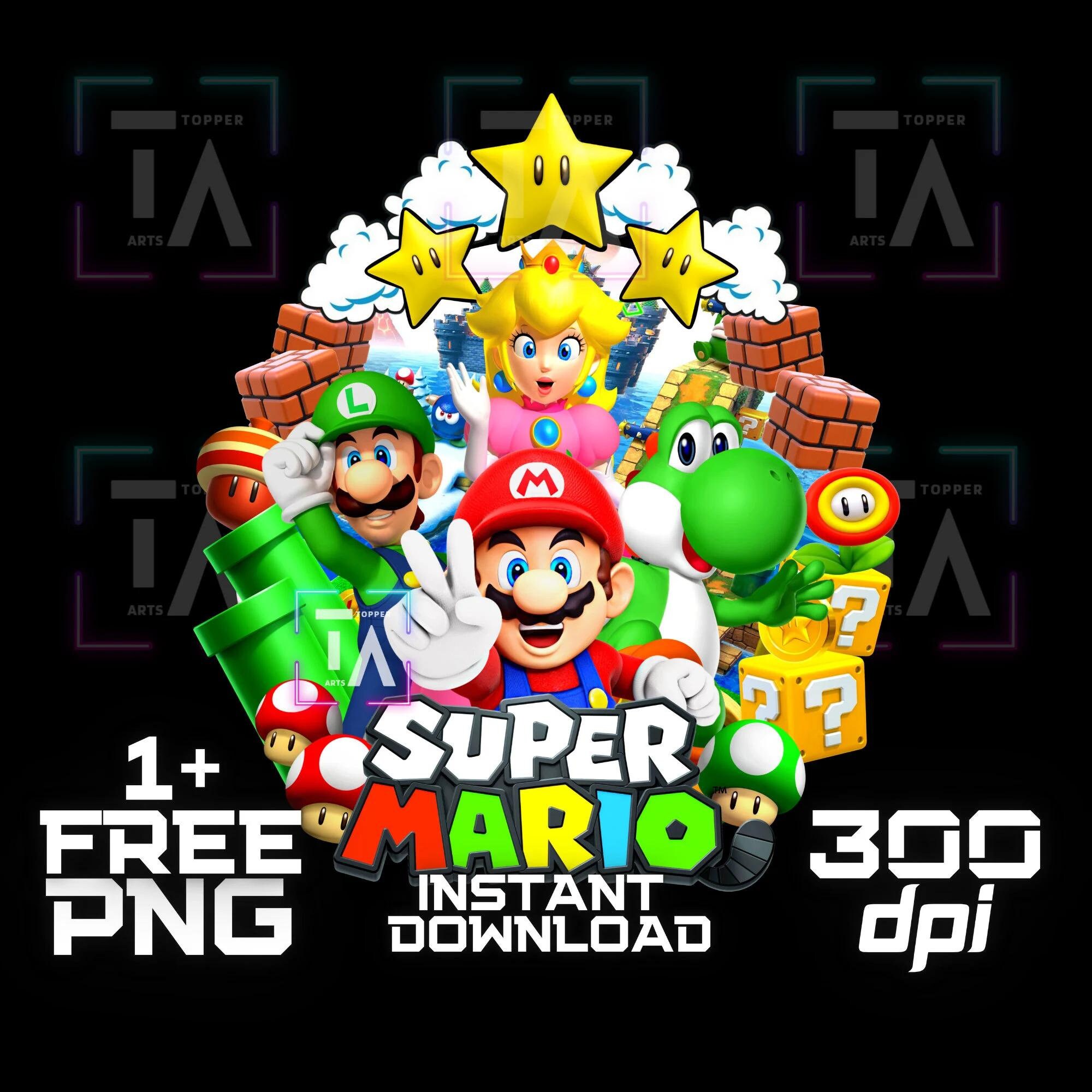 Super Mario Bros Sticker PNG Princess Peach Shirt Cricut Tumbler Wrap ...