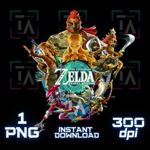 Légende de Zelda PNG larmes du royaume Clip art pour Cricut Tee Cake Topper clipart image transparente imprimable numérique téléchargement immédiat