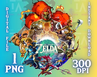 Zelda Tears of the Kingdom PNG Clipart: T-Shirt Sublimation (Digital Download)