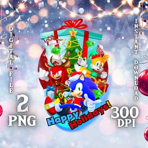 Sonic 3 The Hedgehog Boże Narodzenie Święta Pozdrowienia PNG clipart Tails Png Tumbler wrap Pobierz obraz Wydrukuj cyfrowe dekoracje