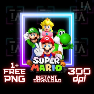 Pacote PNG do Super Mário | Clipart PNG do Mário Bros. | Arte para impressão do Mário | Arte de parede do Mário | Download digital | Arte do jogo PNG | Download instantâneo