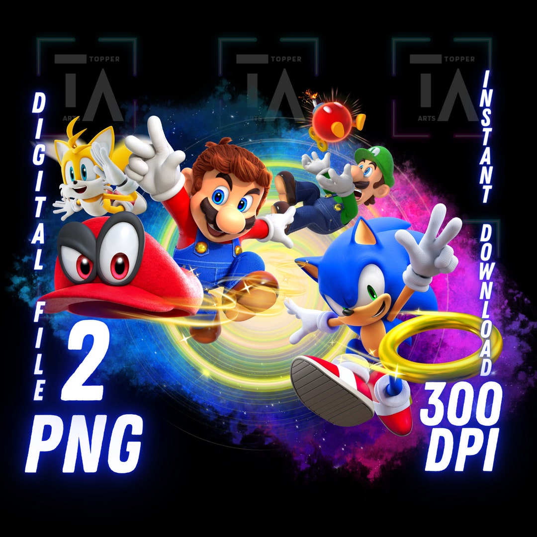 マリオ＆ソニック PNG クリップアート、クロスオーバー デザイン