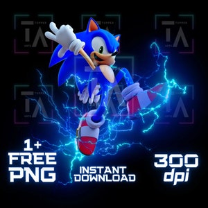 Sonic the Hedgehog PNG | Sonic Clipart | Sonic Sublimationsdesign | Digitaler Download | Cartoon Sonic Printable | Schall Geburtstag Kunst